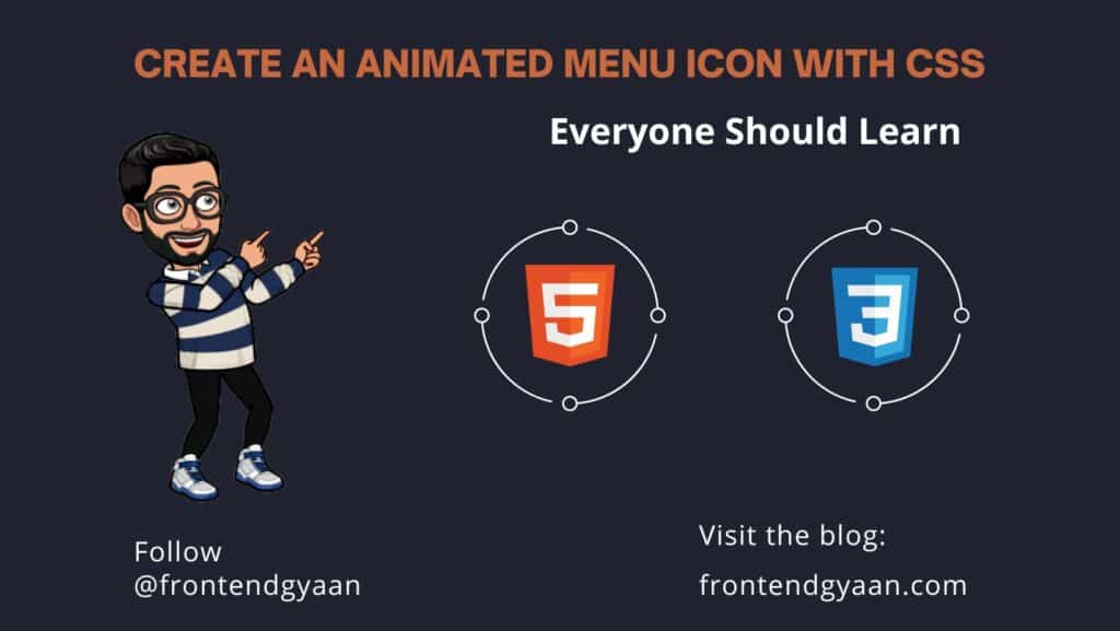 Create an animated Menu Icon with CSS frontend Gyaan