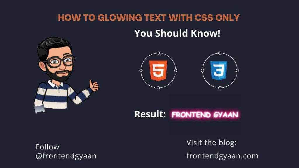 Glowing text HTML and CSS font neon light text effect Frontendgyaan