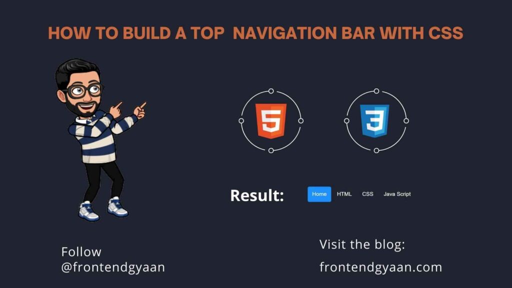 Learn How to build a top Simple navigation bar with Html and CSS Frontend Gyaan
